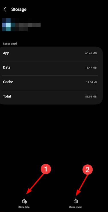 Очистить данные и кэш приложения Southwest в Android