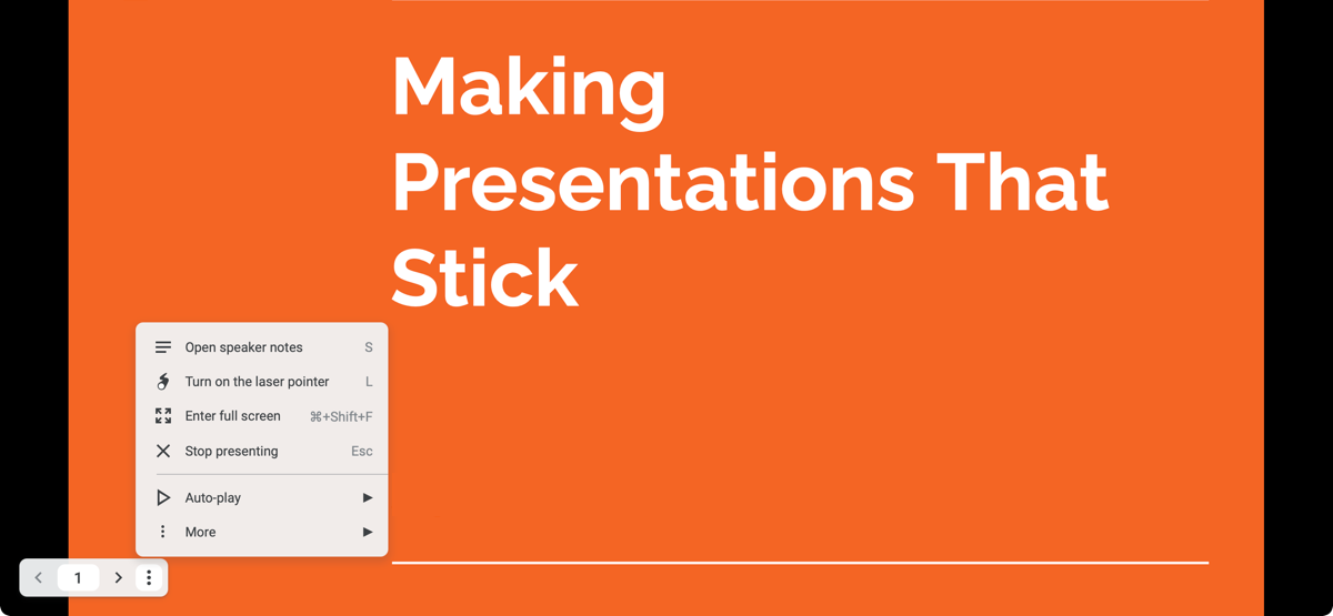 Панель докладчика Google Slides — управление презентацией