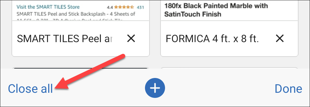Опция Закрыть все вкладки в Edge