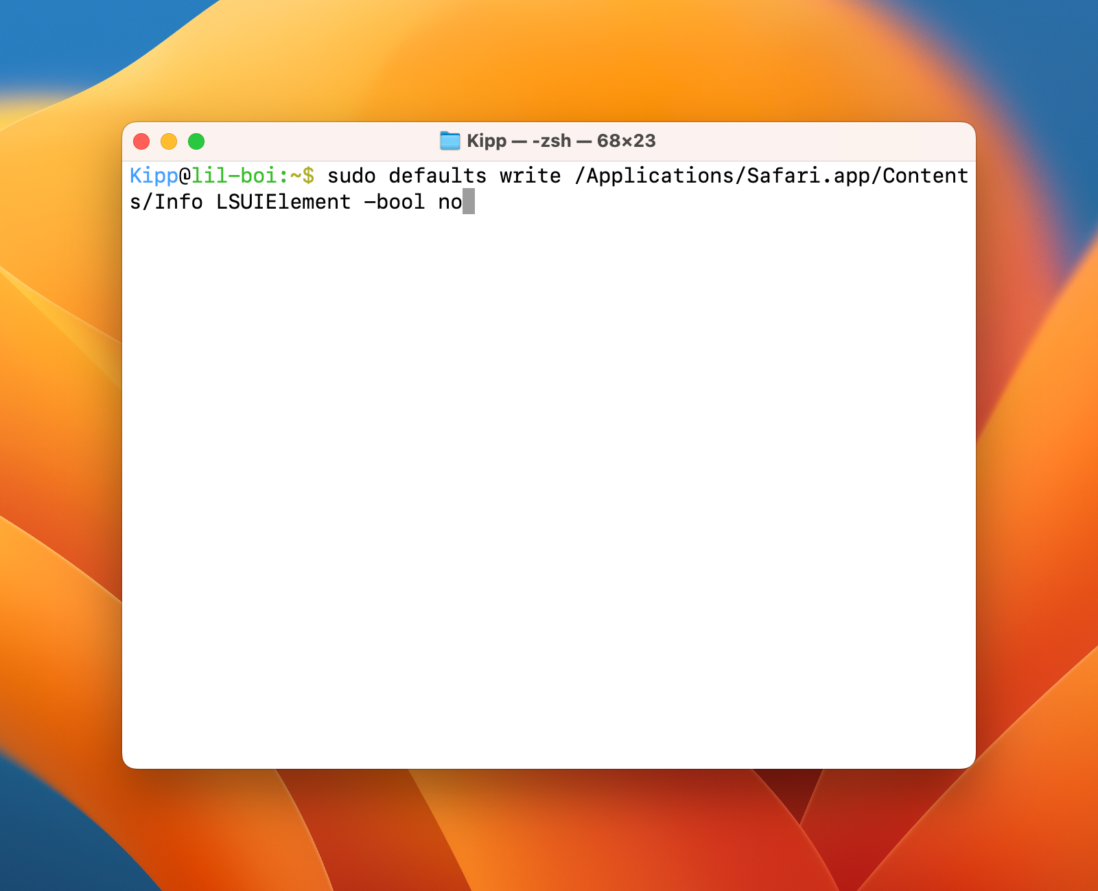 Повторное включение видимости приложения в Dock.
