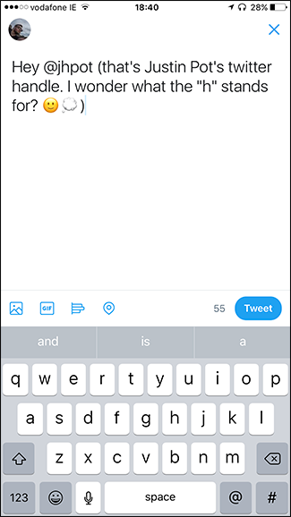 Белая неактивная иконка местоположения — геометка отключена для этого твита