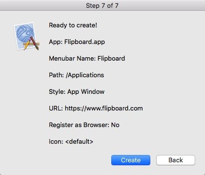 Подтверждение создания приложения