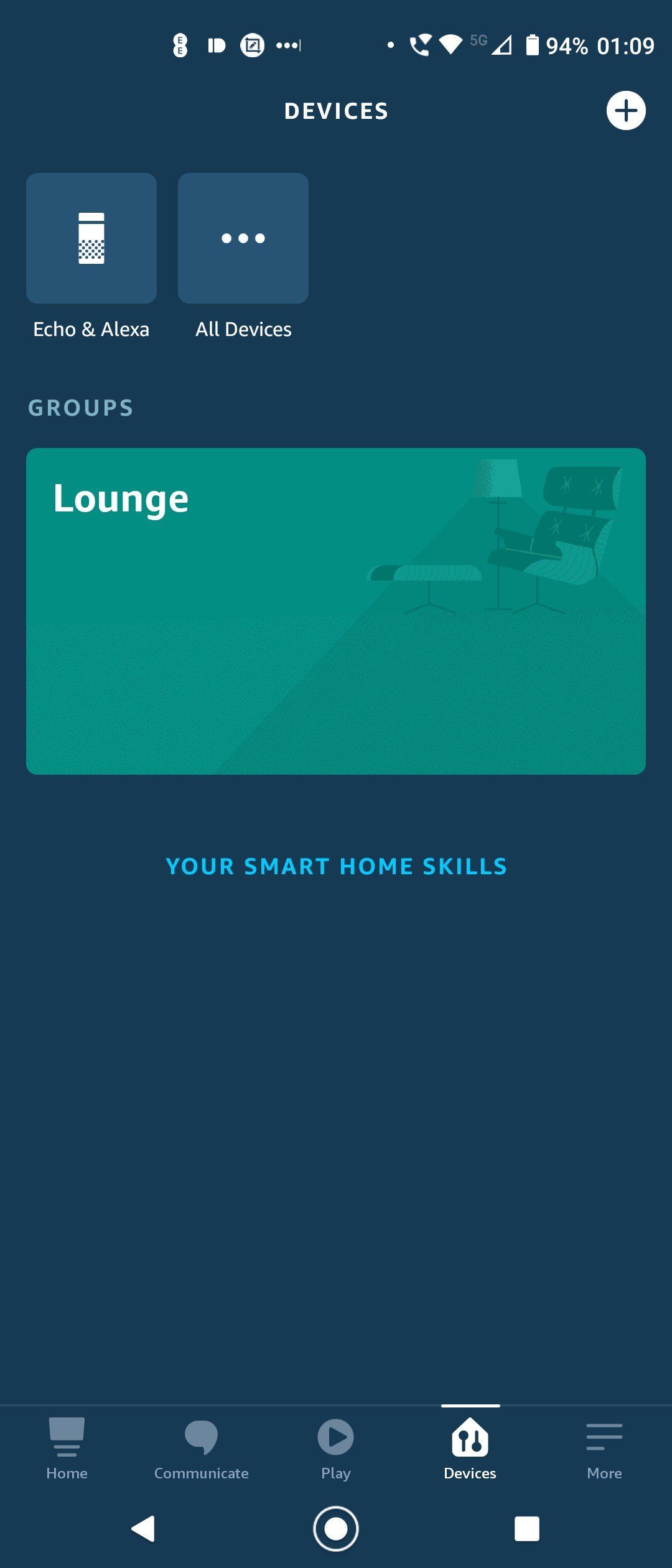 Список Echo и Alexa в приложении