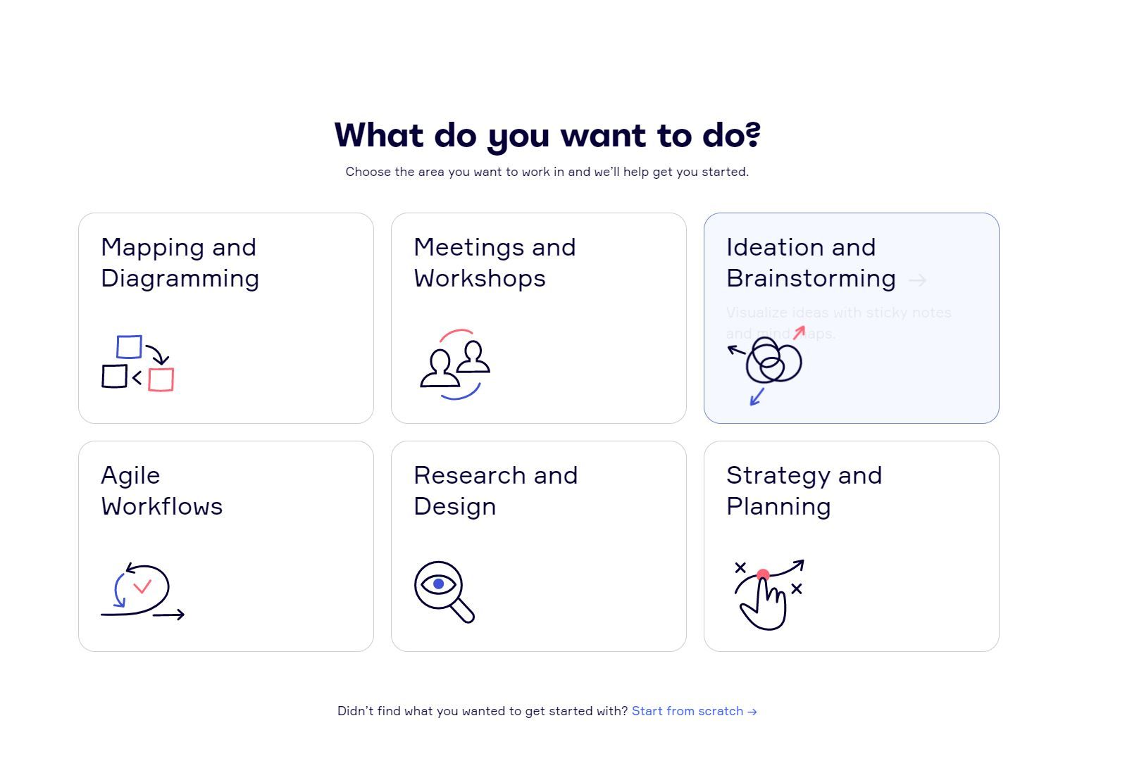 Выбор шаблона или пустой доски при старте работы