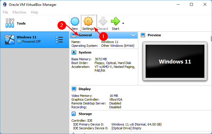 Параметры виртуальной машины, вкладка Общие