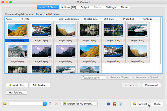 Интерфейс XnConvert для пакетной конвертации и изменения размера