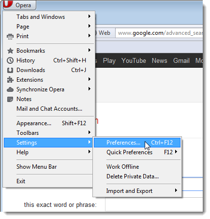 Автоматическая очистка при выходе из Opera