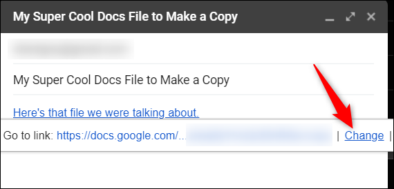 Вставьте URL в тело письма, нажмите на ссылку, чтобы открыть меню «Ещё», затем нажмите «Изменить».