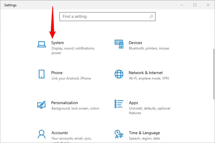 Окно Параметров Windows с выделенным разделом Система.