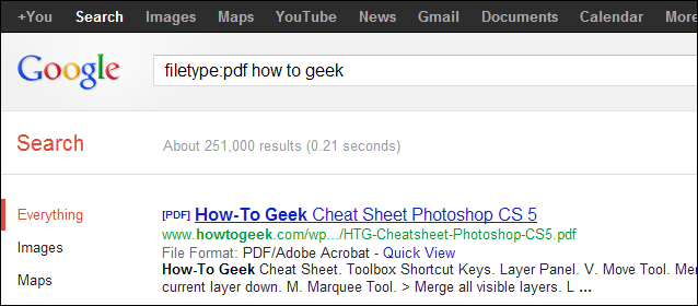 Скриншот: пример поиска PDF-файлов с ключевой фразой