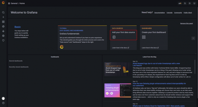 Главная Grafana