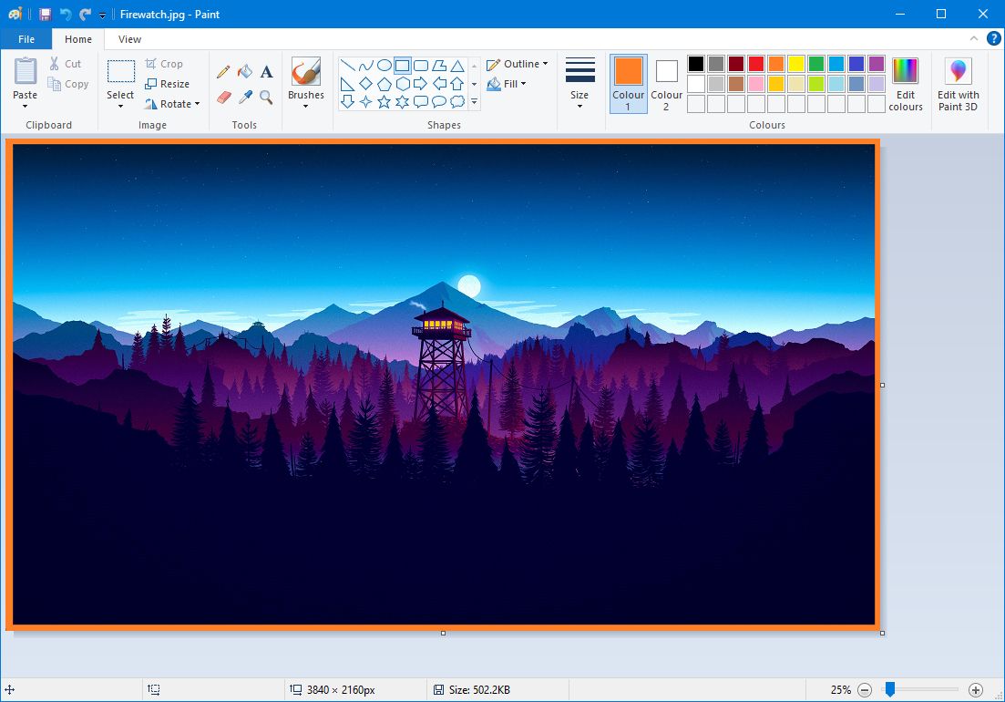 Бордюр в Paint