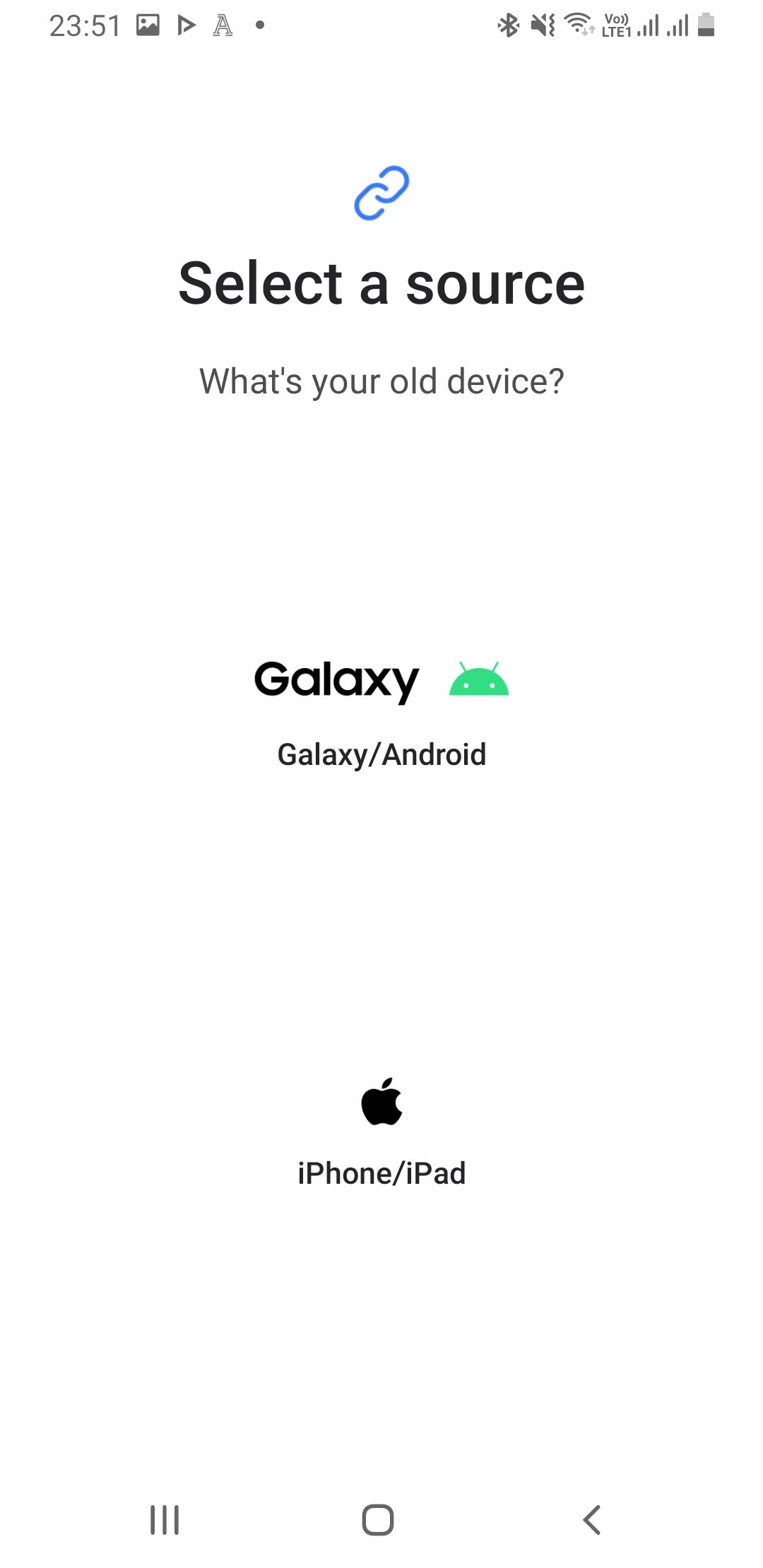 Интерфейс Smart Switch — выбор данных