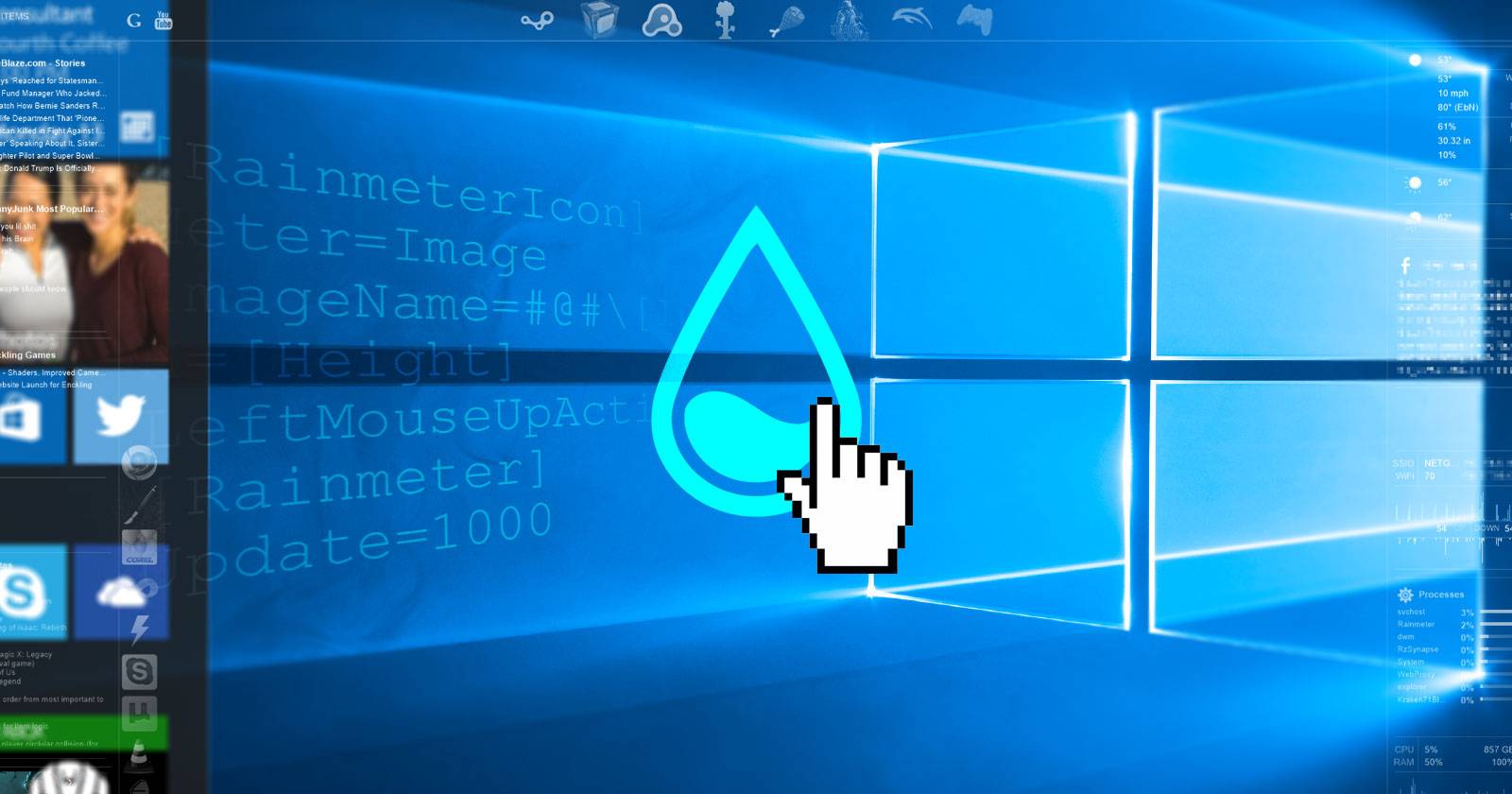 Создание иконки Rainmeter — общий вид интерфейса