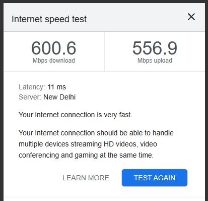Тест скорости интернета в браузере