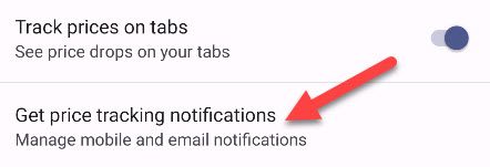Уведомления об отслеживании цен.