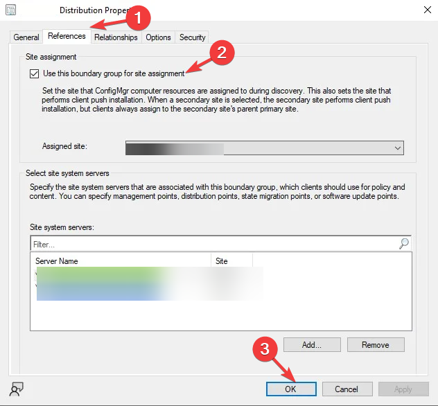 Настройка boundary group