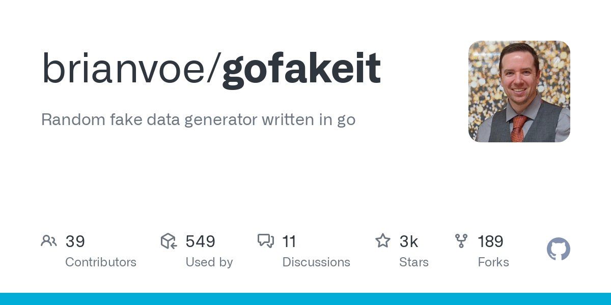 Превью репозитория Gofakeit на GitHub.