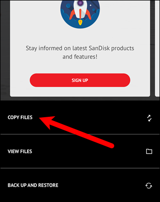 Кнопка «Copy Photos From Phone» в iXpand