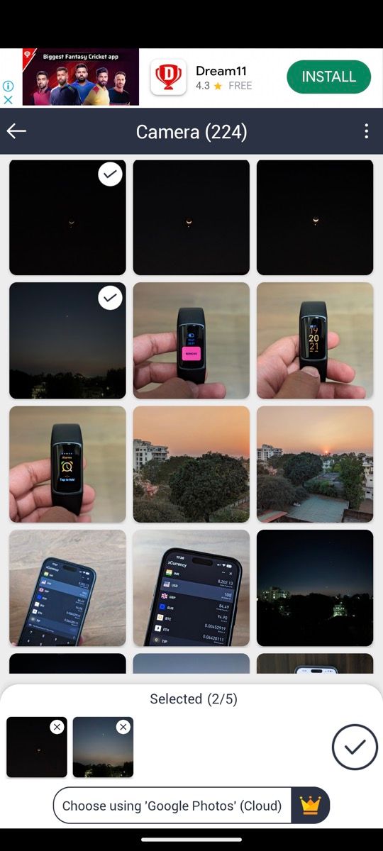 Выбор изображений для нанесения водяного знака