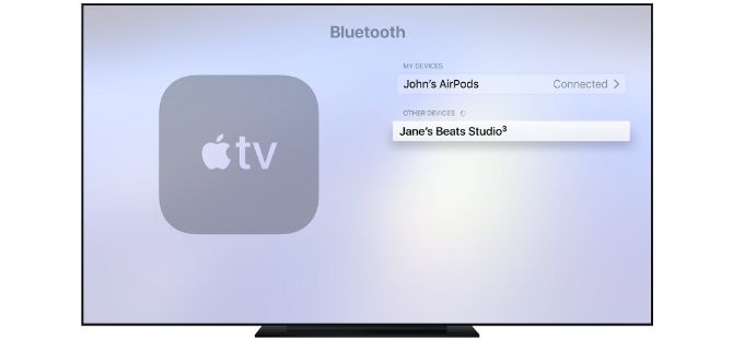 Процесс сопряжения AirPods с Apple TV