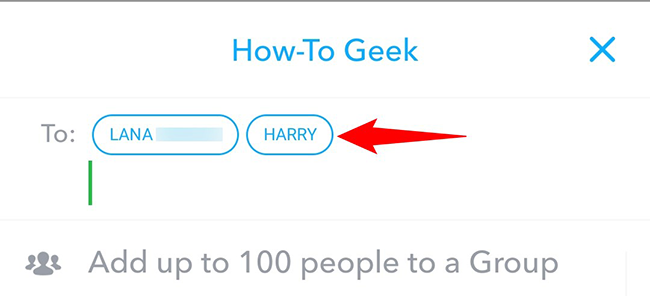 Введите имена друзей в поле «Кому».
