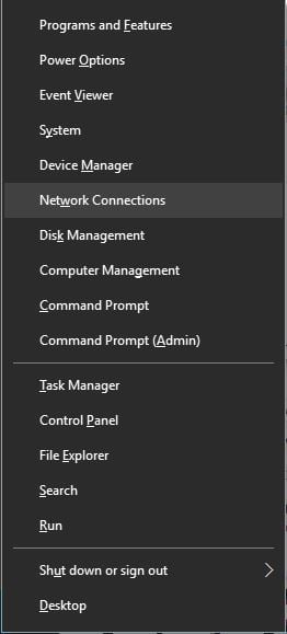 Окно сетевых подключений