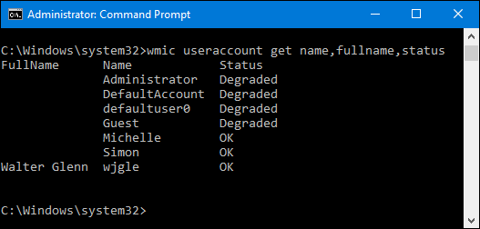 Пример вывода с полями name, fullname, status