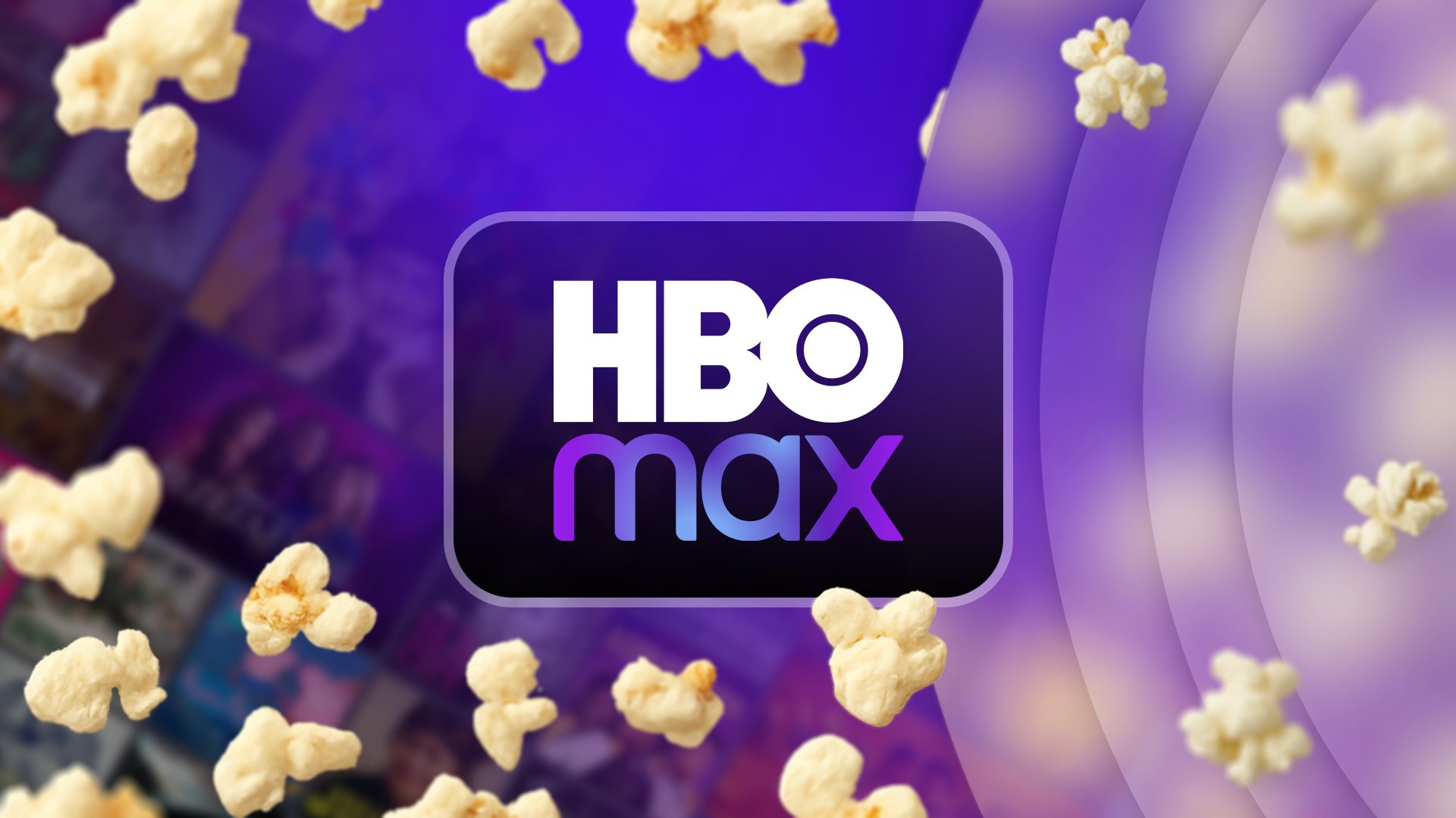 Логотип Max (HBO Max) с попкорном вокруг.