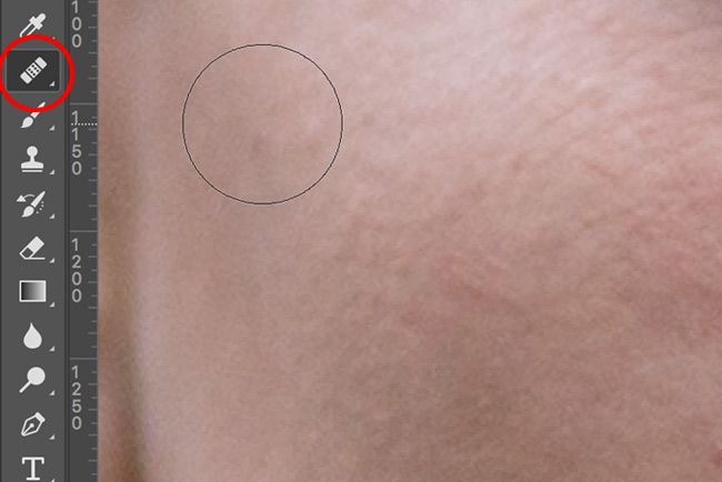 Выбор Healing Brush и параметры инструмента