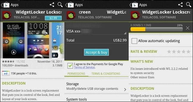 Скриншот: экран установки виджетов WidgetLocker