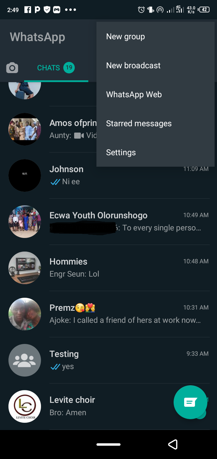 Переход в настройки аккаунта