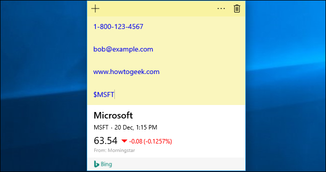 Примеры распознаваемых элементов: телефон, email, адрес, акции