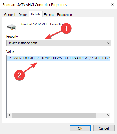 Поле Device instance path в свойствах устройства