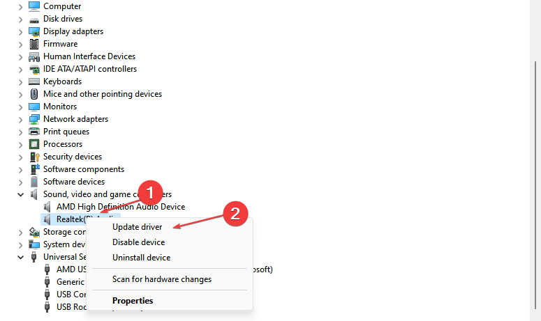 Диспетчер устройств Windows — звуковые устройства
