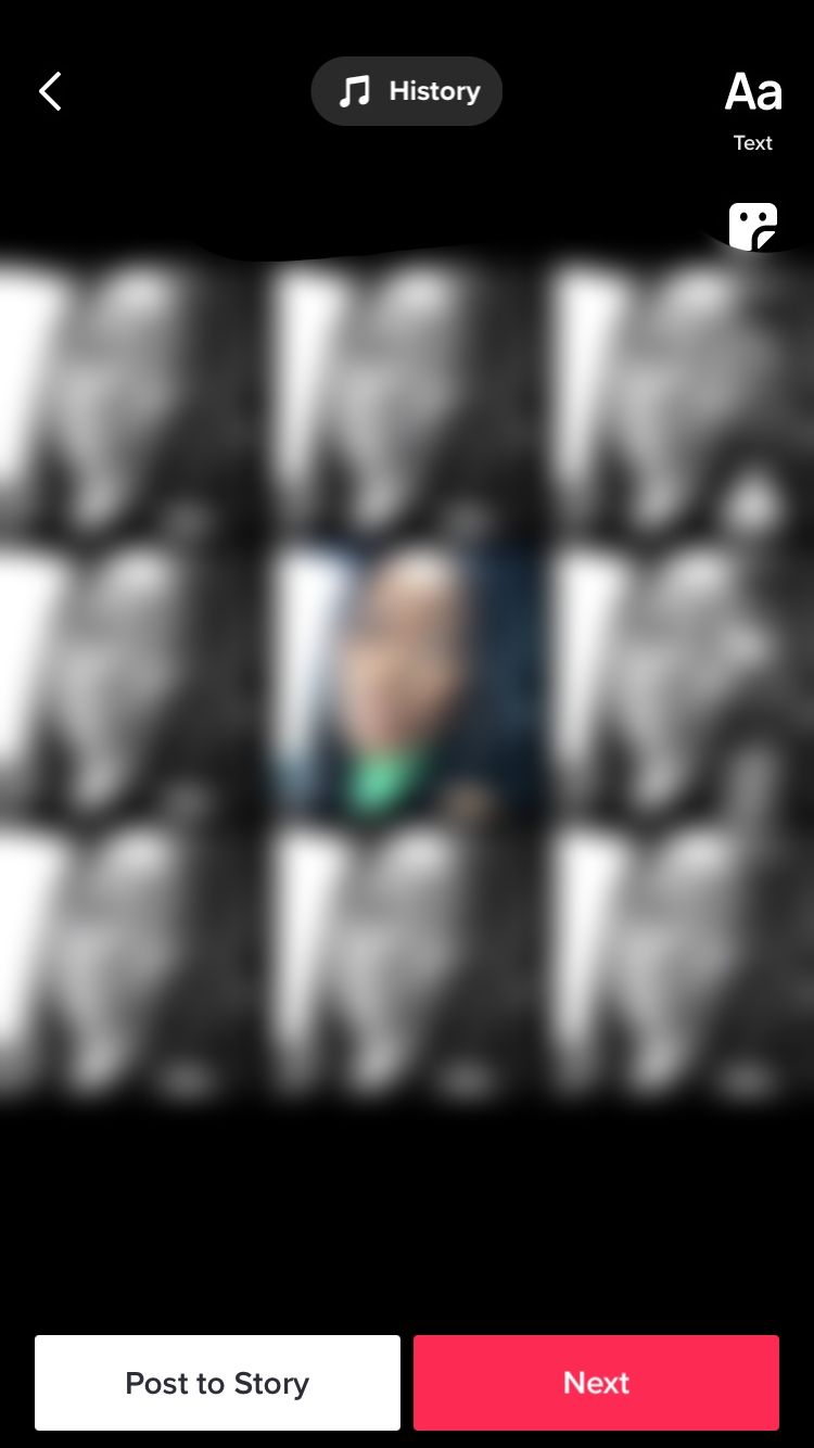 screenshot showing picture on tiktok template