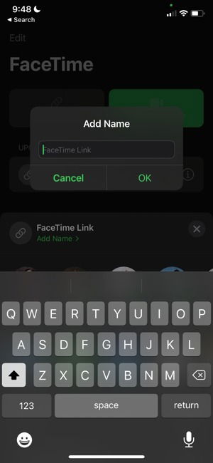 iOS FaceTime: добавить имя для ссылки