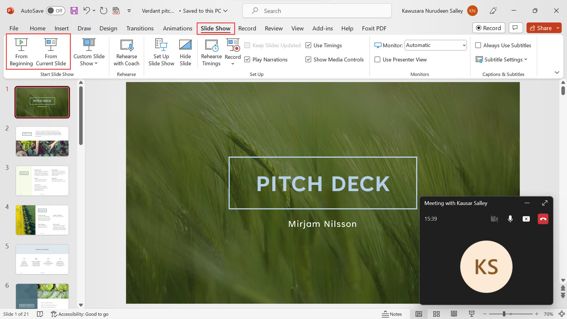Launch PowerPoint slideshow while screen sharing in Microsoft Teams
