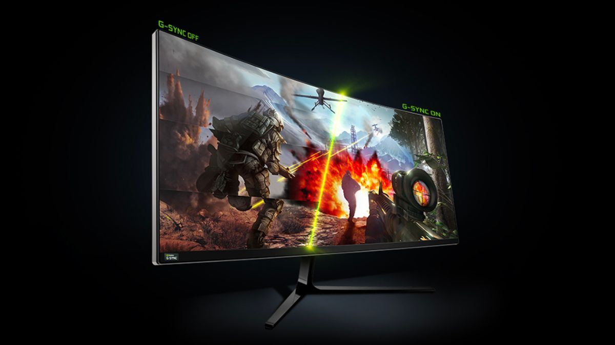 Монитор с показанным состоянием G-Sync: включено и выключено.