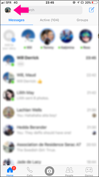 Иконка профиля в Messenger (iOS слева, Android справа)