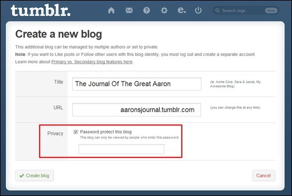Загруженная страница Tumblr