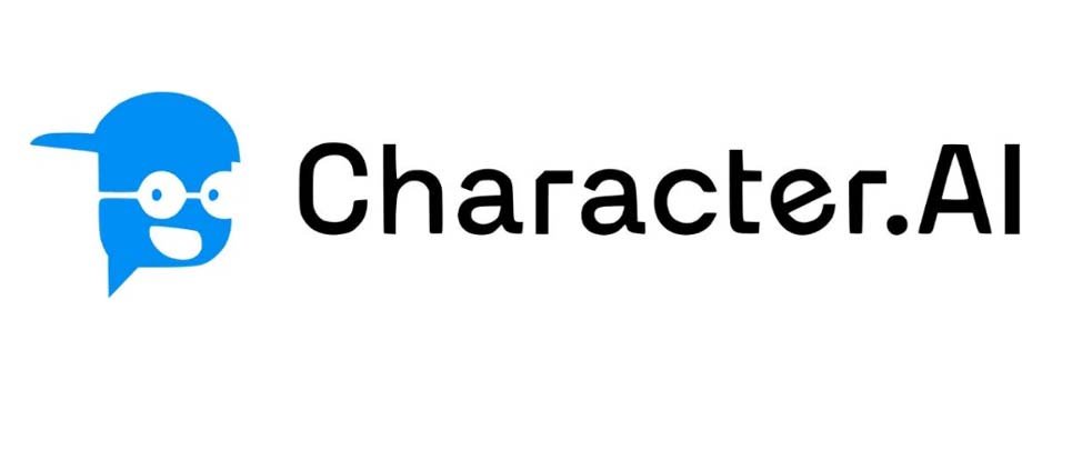 Логотип Character AI на темном фоне