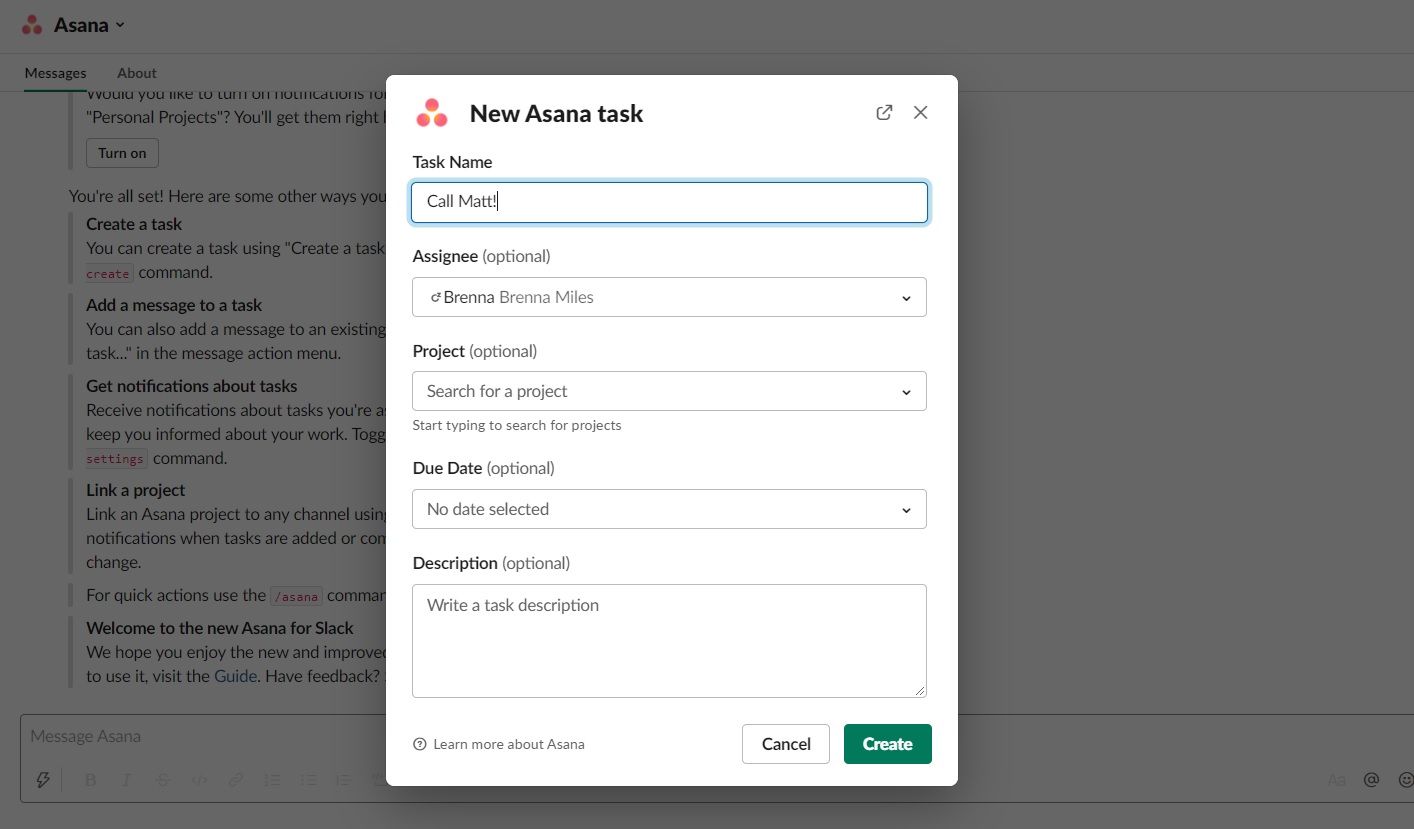 Интеграция Asana в Slack: уведомления о задачах и возможность создания задач из сообщений