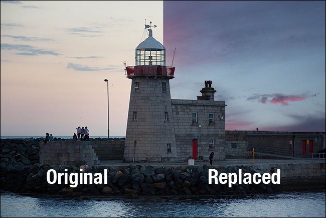 до и после замены неба