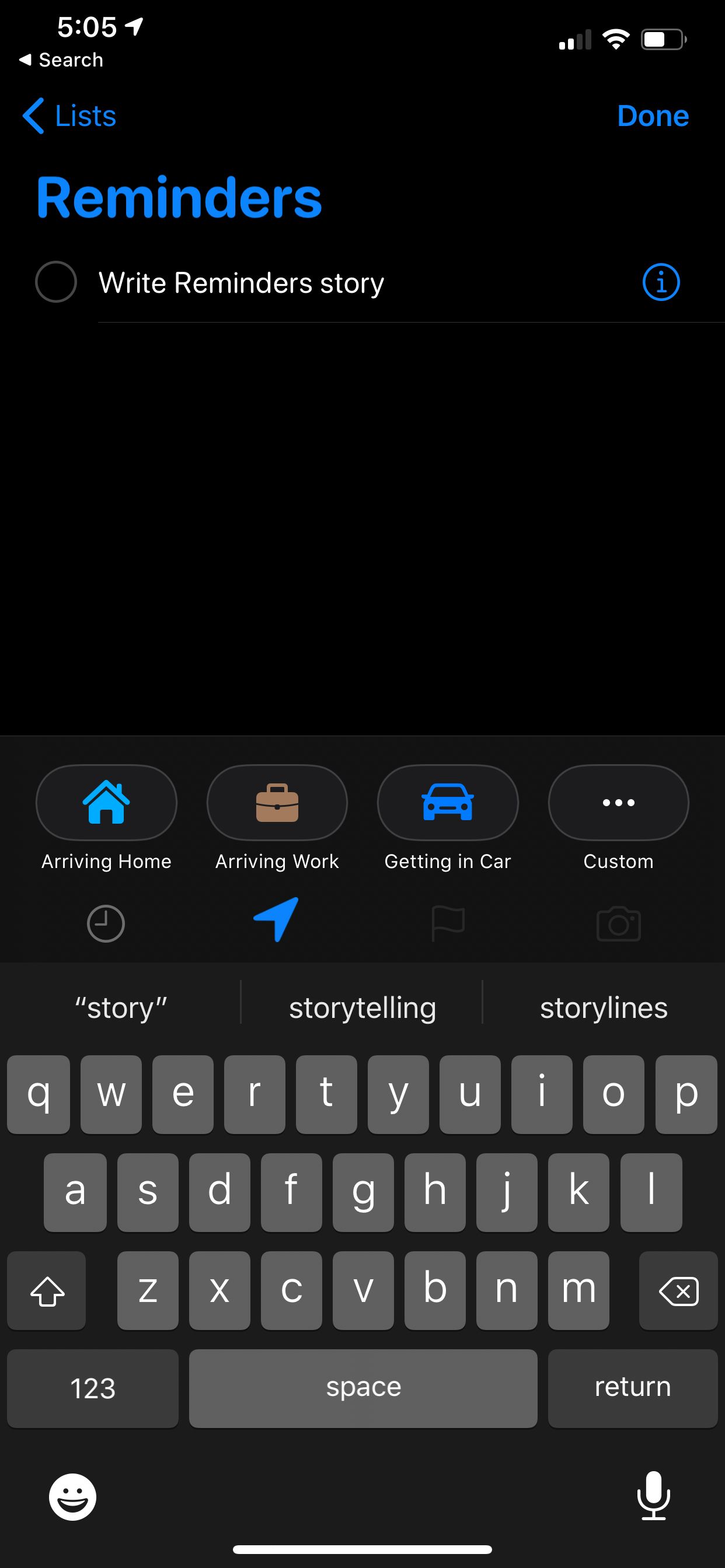 Reminders Location