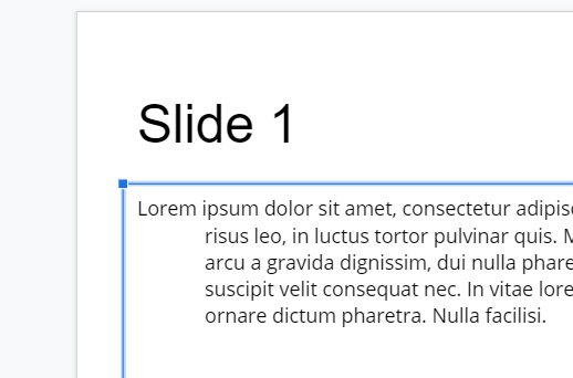 Висячий отступ в Google Slides, созданный только с помощью клавиш.