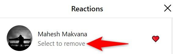 'Выбрать для удаления' выделено на сайте Instagram в браузере.