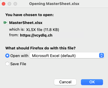 Сохранить или открыть загруженный файл