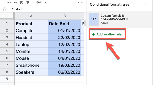 Нажмите «Добавить ещё одно правило»