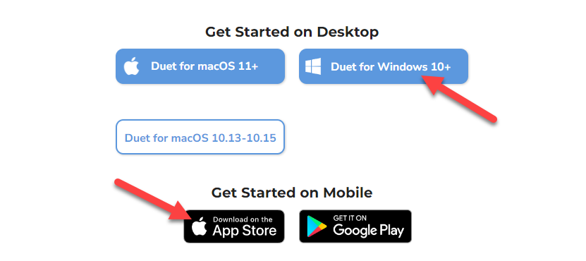 Кнопка загрузки Duet Display в магазине приложений
